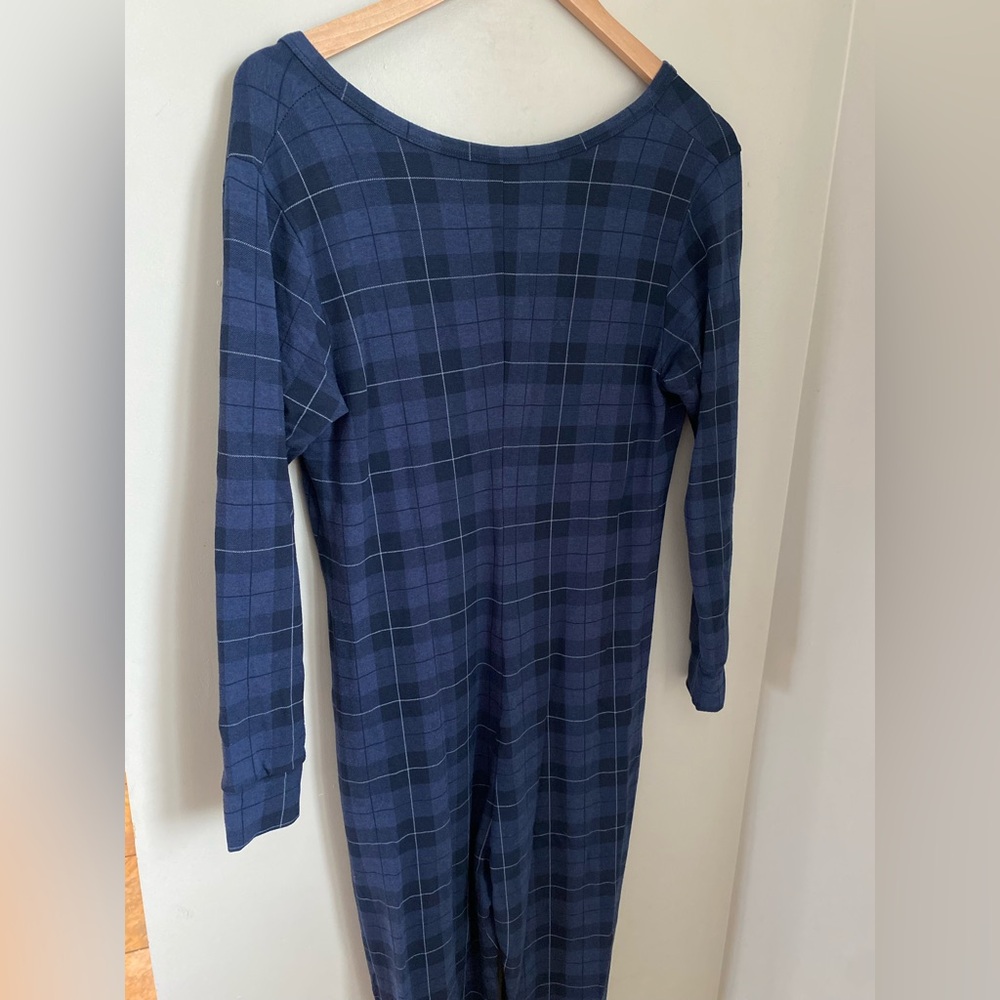 Smash + Tess Wednesday Romper Blue Tartan Size Small Comfy PJs Loungewear Casual - Picture 8 of 12